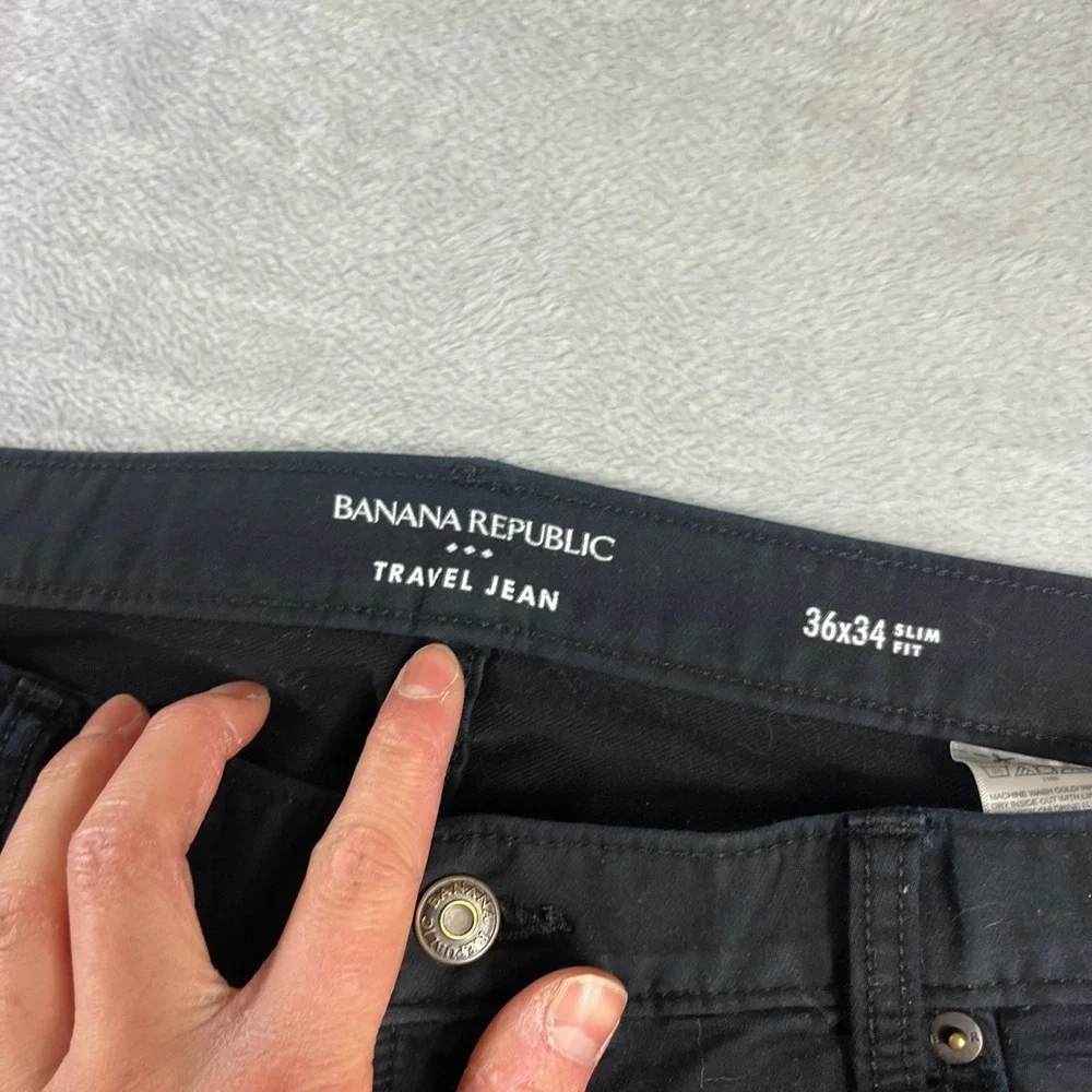 Banana Republic‎ Travel Jean Mens 36x34 Slim Fit Black Stretch Pants 5-Pocket